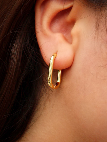 Aretes "Lock" Rectangulares