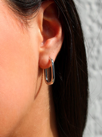 Aretes "Lock" Rectangulares